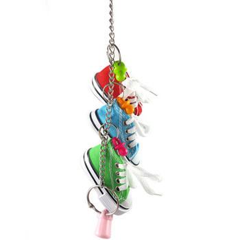 Мини платнени обувки Parrot Bird Toys Pet Bird Shoe Cage Decoration Стояща играчка за катерене Parrot Bird Cage Pet Pet Bird Shoes Cage Toys