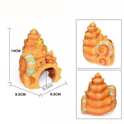 Ρητίνη στολίδια Ψάρια γαρίδες κρησφύγετο Σπηλιές Escape House Layout Στήριγμα Ενυδρείο Δεξαμενή ψαριών Διακόσμηση τοπίου για Betta Reptiles