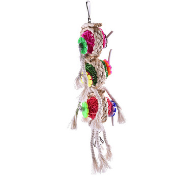 VKTECH Pet Bird Bites Parrot Climb Chew Toys Висящи Cockatiel Parakeet Swing Cage Bird Chew Toys with Bell Pet Bird Toys Подаръци