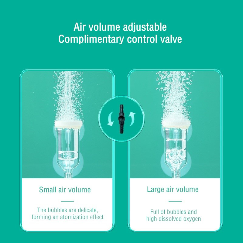 Difuzor de aer pentru acvariu Kit de piatră atomizator cu bule de oxigen cu supapă de reținere Mini nano micro bule Filtru de oxigen pentru rezervor de pește