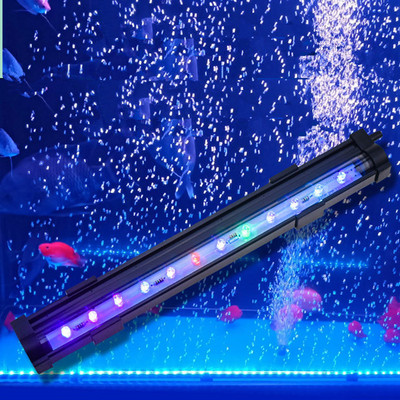 AC110V-220V Многоцветна подводна аквариумна LED балонна светлина Въздушни камъни Fish Tank Въздушна завеса Bubble LED лампа Aquariu