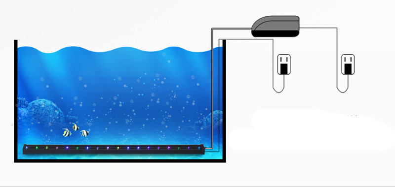 AC110V-220V Daugiaspalvis povandeninis akvariumas LED burbulų šviesos oro akmenys žuvų bako oro užuolaidos burbulinė LED lempa akvariumas