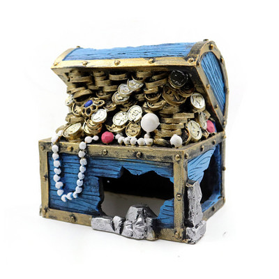 Αξεσουάρ ενυδρείου δεξαμενής ψαριών Κοσμήματα Ρητίνη Hollow Treasure Box Ενυδρείο Καλλωπισμός Δεξαμενή ψαριών Διακόσμηση δεξαμενής ψαριών Χειροτεχνία προμήθειες για κατοικίδια