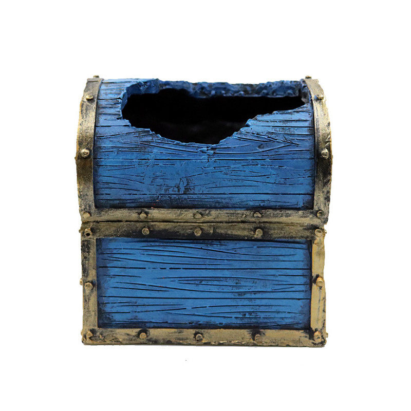 Αξεσουάρ ενυδρείου δεξαμενής ψαριών Κοσμήματα Ρητίνη Hollow Treasure Box Ενυδρείο Καλλωπισμός Δεξαμενή ψαριών Διακόσμηση δεξαμενής ψαριών Χειροτεχνία προμήθειες για κατοικίδια