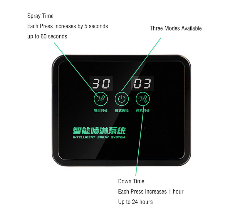 Roplių intelektuali purškimo sistema Fogger terariumo drėkintuvas Elektroninis laikmatis Automatinis rūko lietaus miško rinkinio valdymo purkštuvas
