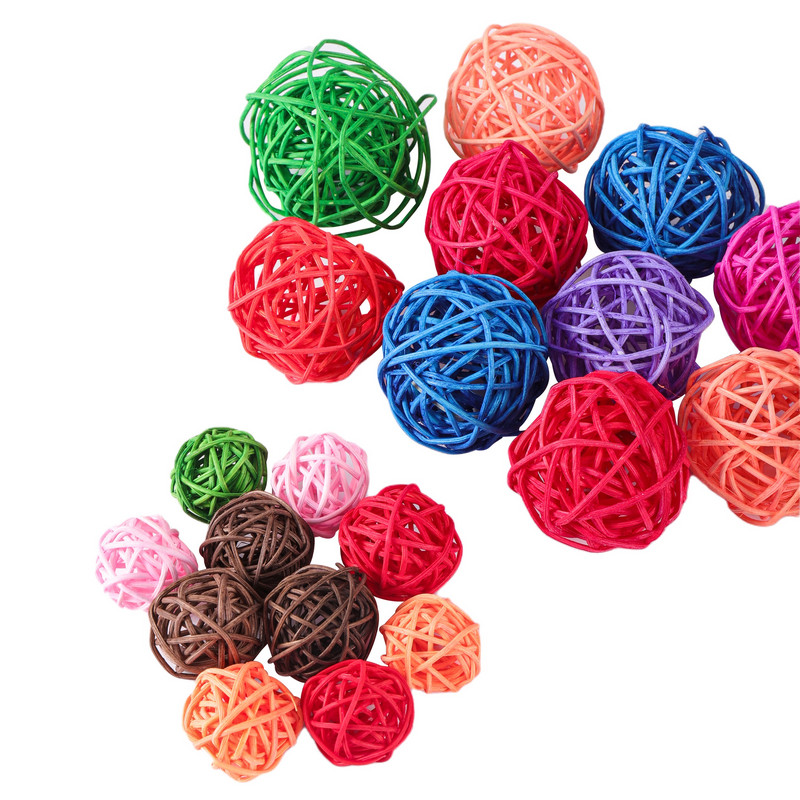 2vnt Papūgos rotango rutuliniai žaislai paukščių kramtymo šlifavimo žaislai paukščių narvelių dekoras Juokingi reikmenys naminiams gyvūnėliams narvelių priedai Paukščių žaidimai