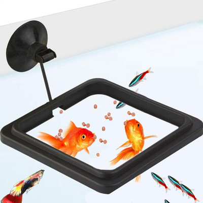 Prsten za hranjenje akvarija Prsten za uzgon hrane za ribe Plutajući pladanj s hranom Hranilica za ribe kvadrat/krug s vakuumskom čašicom Dodaci za akvarij