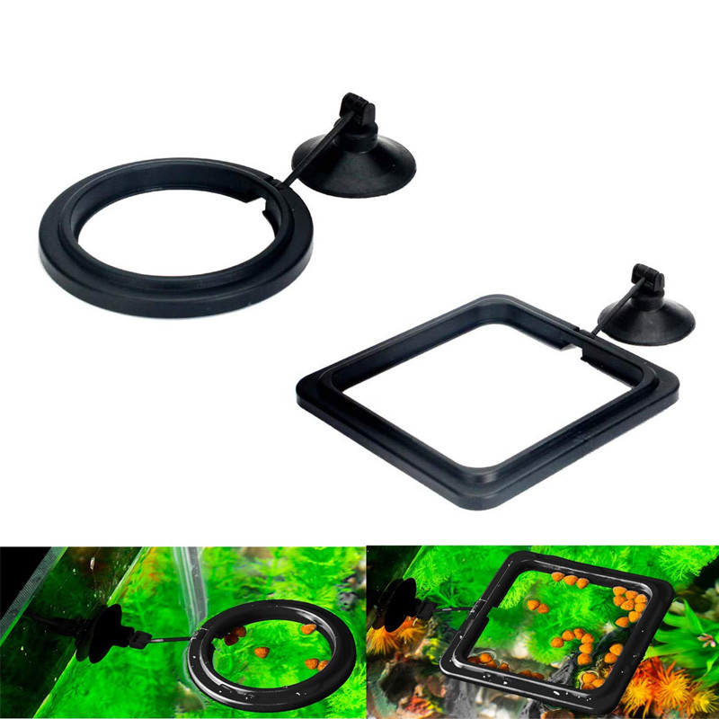 Akvaariumi söötmisrõngas kalatoidu ujuvusrõngas Ujuv toidualus Kalasöötja ruut/ring iminapaga Akvaariumi tarvikud