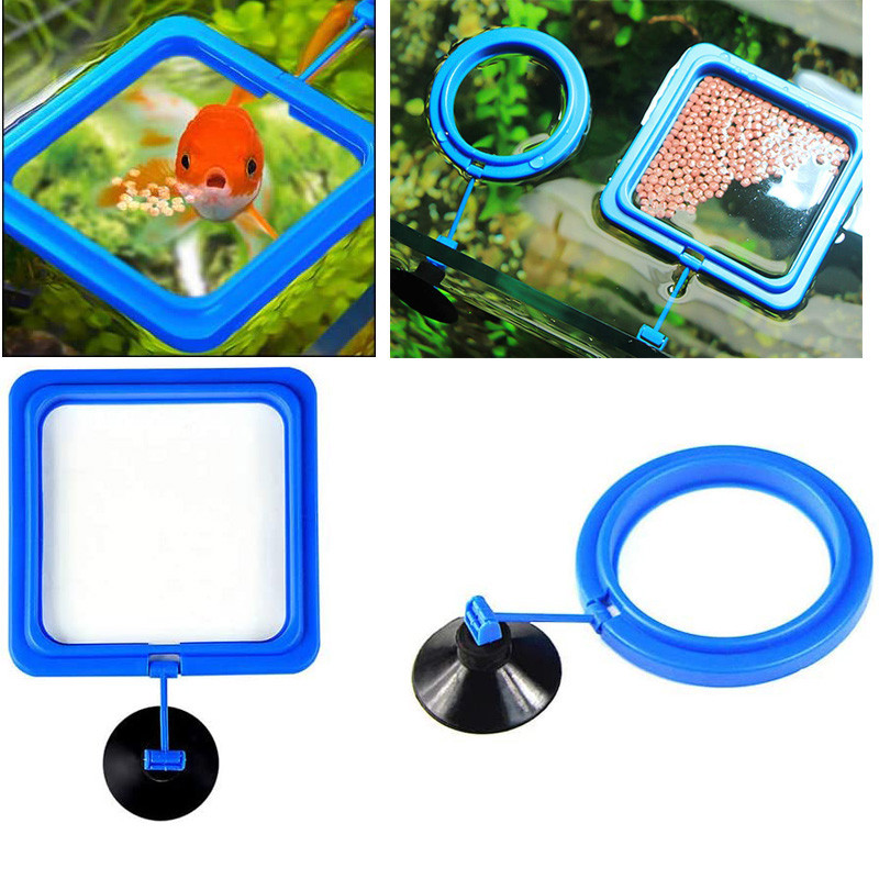 Akvaariumi söötmisrõngas kalatoidu ujuvusrõngas Ujuv toidualus Kalasöötja ruut/ring iminapaga Akvaariumi tarvikud