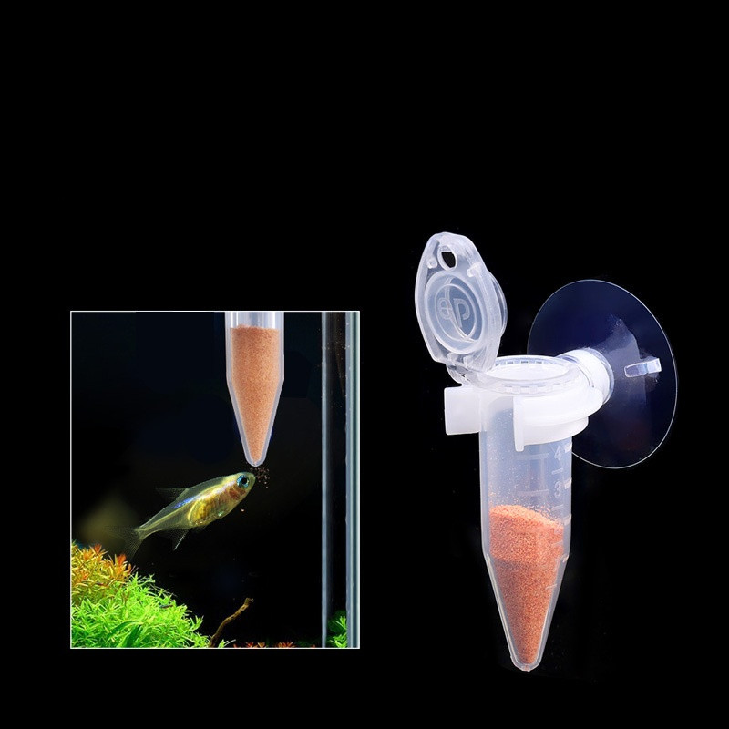 10 бр. Автоматична хранилка за риба Конусен аквариум за риба Хранилка с червен червей Фуния Чаша Инструмент за хранене с храна за риба Вендуза Аксесоари за аквариум
