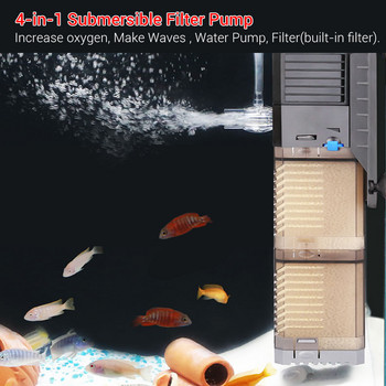 NICREW SUNSUN 4 в 1 Аквариум Потопяем филтър Водна помпа Въздушна помпа Wave Maker Гъба за циркулация на водата Филтър за аквариум