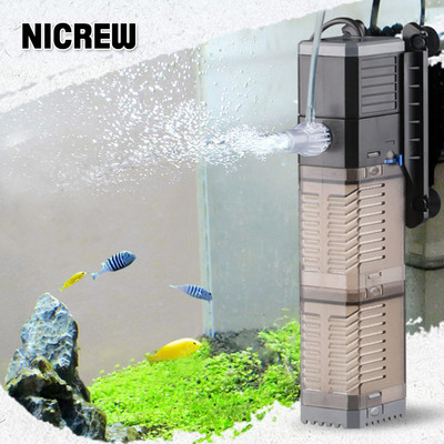 NICREW SUNSUN 4 в 1 Аквариум Потопяем филтър Водна помпа Въздушна помпа Wave Maker Гъба за циркулация на водата Филтър за аквариум