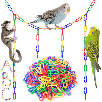 100 τεμ. Κρίκοι αλυσίδας Bird Parrot Diy C-clips Αλυσίδες Γάντζοι Swing Climbing Climbing Toys Games Εξαρτήματα για πολλαπλή χρήση Αξεσουάρ πουλιών