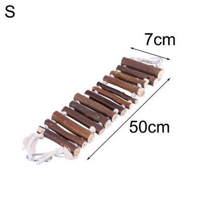 Kućni ljubimac Ptica Papiga Drvene ljestve od užeta Viseći most Ljuljačka Igračka Dekor kaveza Viseće ljestve Siva papiga stoji Mjesto za odmor