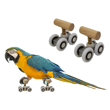 1 Pair of Parrot Roller Skates Ρυθμιζόμενο παιχνίδι εκπαίδευσης αστείων πουλιών Μικρό κατοικίδιο παιχνίδι Πουλιά Παιχνίδι Άσκηση Παιχνίδι Εκπαιδευτικά προμήθειες για κατοικίδια