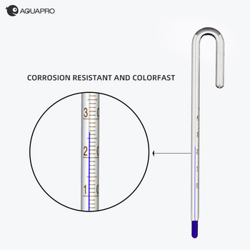 Γυάλινο θερμόμετρο νερού για ενυδρείο φυτών δεξαμενής ψαρέματος Αξεσουάρ ADA Style Turtle Shrimp Fishbowl Marine Small Guppy