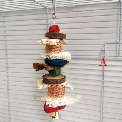 Didelės, vidutinės ir mažos papūgos kąsti žaislas paukščių įkandimo virvelė natūrali kukurūzų burbuolė lufa rąsto žievės vaisių medžio derinys