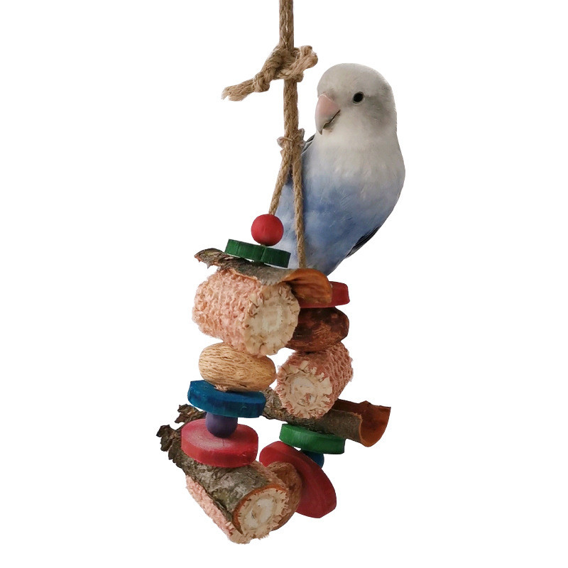 Didelės, vidutinės ir mažos papūgos kąsti žaislas paukščių įkandimo virvelė natūrali kukurūzų burbuolė lufa rąsto žievės vaisių medžio derinys