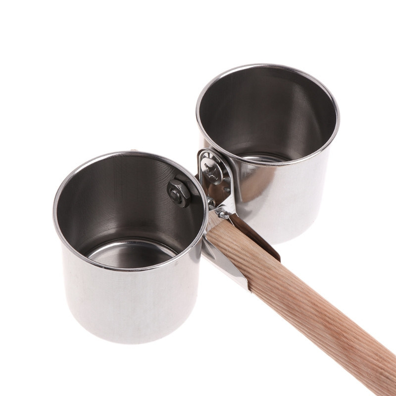 Toit Vesi Söötmislind topelttopsid koos klambriga, roostevabast terasest papagoi puurialusega