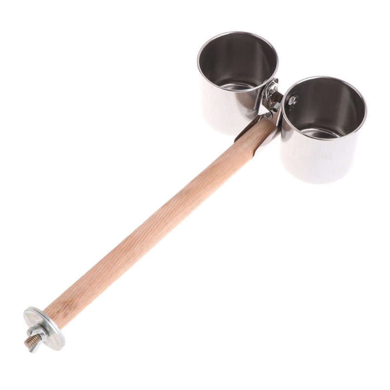 Toit Vesi Söötmislind topelttopsid koos klambriga, roostevabast terasest papagoi puurialusega