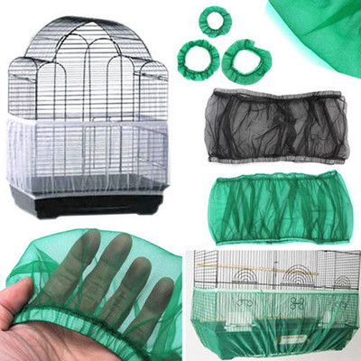 Receptor Seed Guard Nylon hálós madárpapagájtakaró puha könnyen tisztítható nylon légies szövet hálós madárketrec fedél Magfogó védő