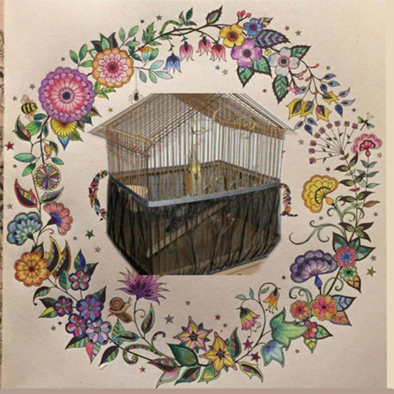 Receptoriaus sėklų apsauga Nailono tinklinis paukščių papūgos dangtelis Minkštas lengvai valomas nailoninis, erdvus audinys, tinklinis paukščių narvelio dangtelis, sėklų gaudyklės apsauga