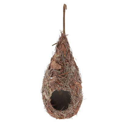 1/2 buc. Casă de păsări iarbă naturală, colibri, cuib de pasăre, țesut manual, cuib de păsări, colibă pentru decorarea curții