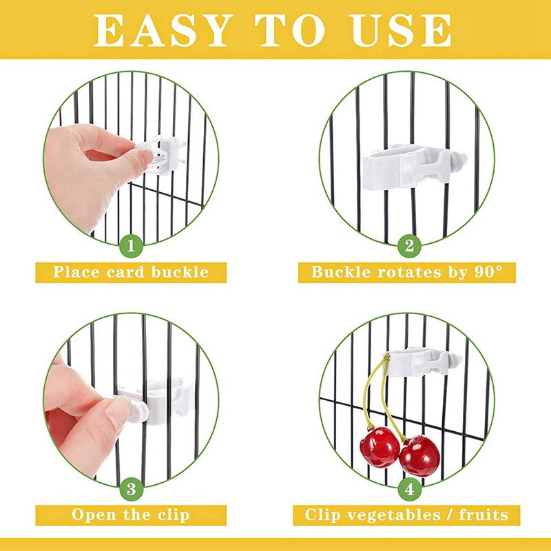 6 buc. Clemă pentru legume pentru păsări Hrănitor cușcă pentru păsări pentru hrănirea papagalilor cu legume și fructe