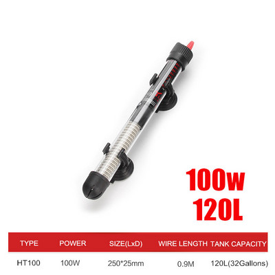 Tijă de încălzire pentru acvariu, termostat reglabil 110v-220v, potrivit pentru încălzirea broaștelor testoase în acvariu, 25W/50W/100W/200W/300W