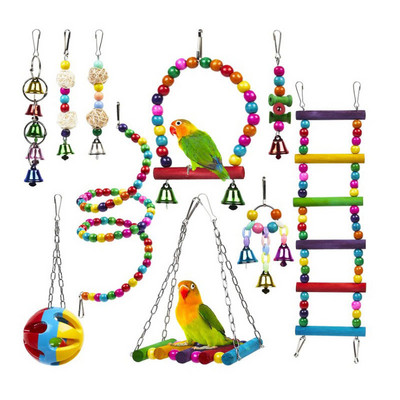 Комплект играчки за птици Аксесоари за играчки Cockatiel Parrot Toy Stand Budgie Perch Stand Parkiet Speelgoed Vogelspeelgoed Bird Toy for Parrot