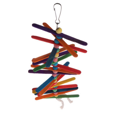 Jucărie papagal, din lemn, mărgele, leagăn de pasăre, cușcă suspendată, amuzant