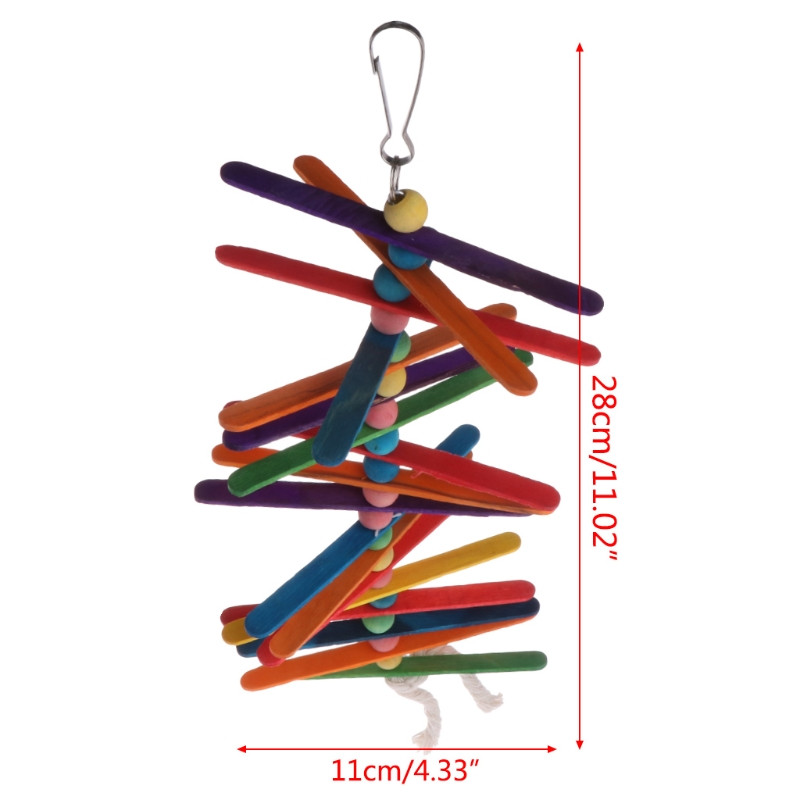 Jucărie papagal, din lemn, mărgele, leagăn de pasăre, cușcă suspendată, amuzant