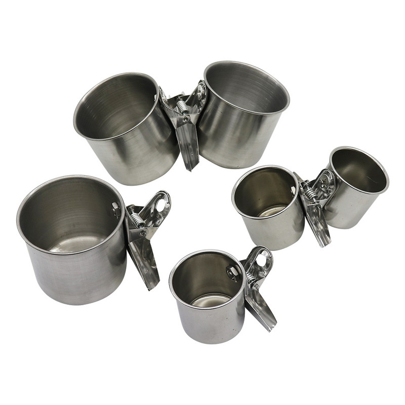 Uued lindude söötja tassid Toiduvesi Söötmislindude topelttopsid koos klambriga, roostevabast terasest papagoi puurialus, linnutarbed 1 tk