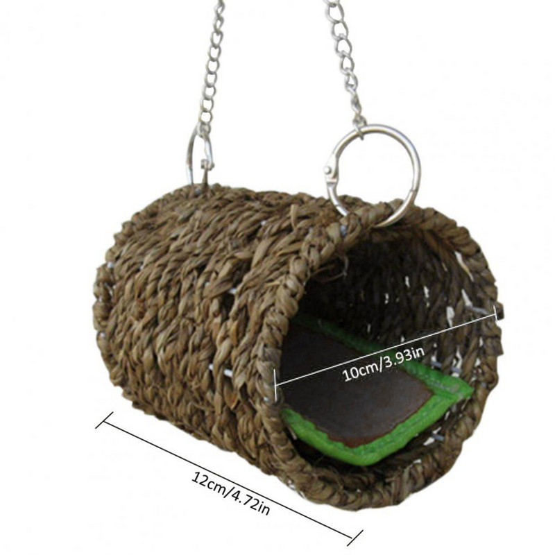 για Bird Sleeping with Mat Warm Hammock Natural Grass Winter Tunnel Κρεβάτι για πουλί