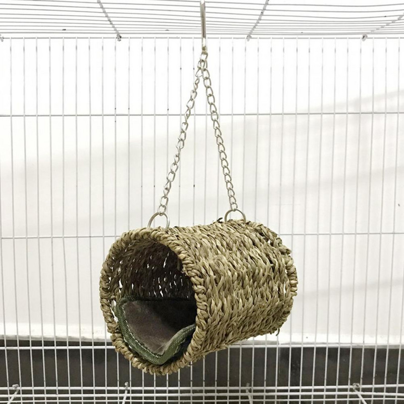 για Bird Sleeping with Mat Warm Hammock Natural Grass Winter Tunnel Κρεβάτι για πουλί