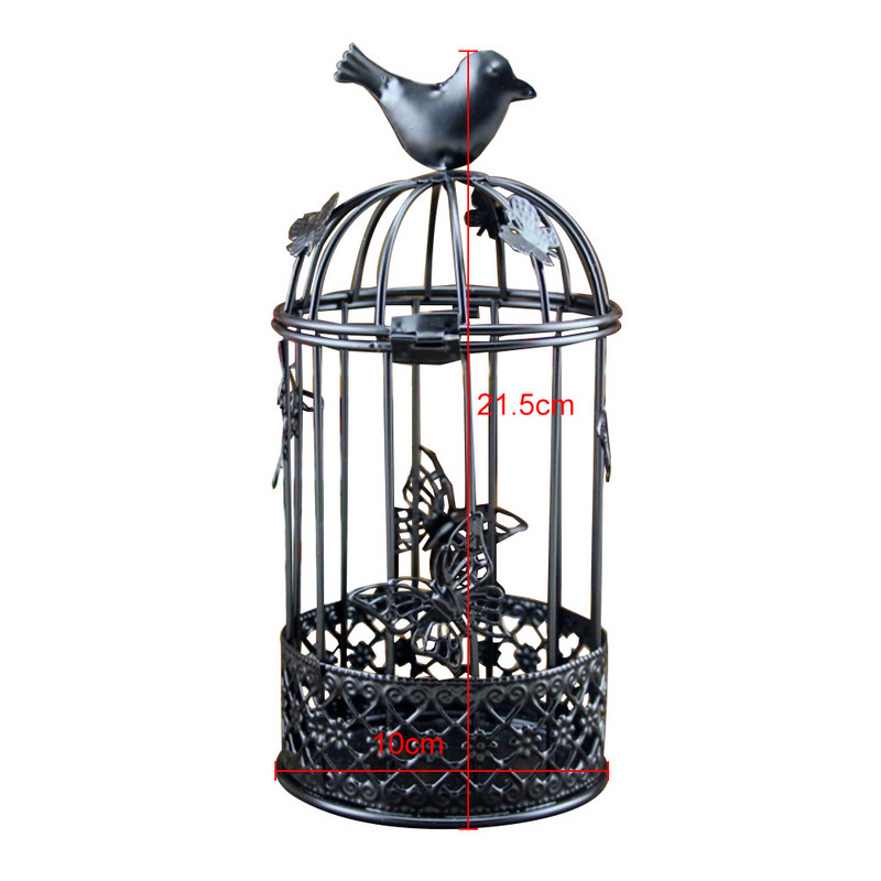 Cușcă goală pentru păsări cu suport pentru lumânări în formă de fluture Sfeșnic Decor decor pentru dormitorul dvs., magazinul de sufragerie și etc.