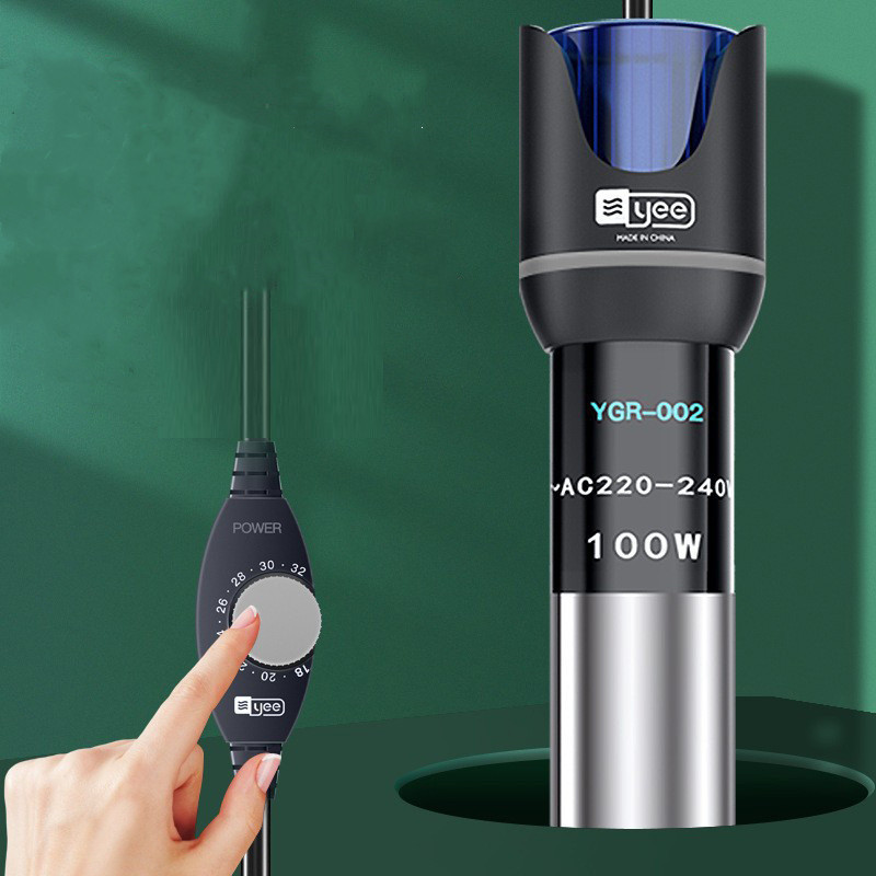 Tub de încălzire cu cuarț din oțel inoxidabil Termostat de apă submersibil pentru acvariu 50W/100W/200W/300W Tija de încălzire pentru rezervor de pește 18~32℃