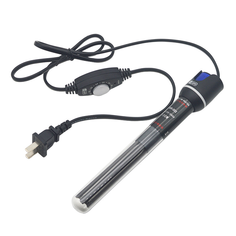 Tub de încălzire cu cuarț din oțel inoxidabil Termostat de apă submersibil pentru acvariu 50W/100W/200W/300W Tija de încălzire pentru rezervor de pește 18~32℃