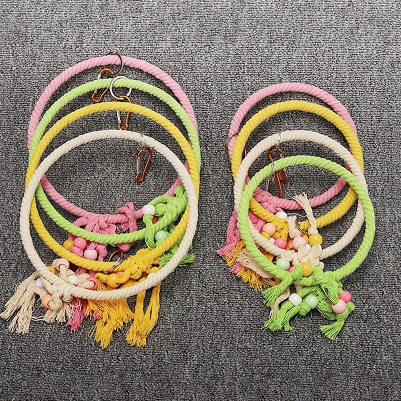 Zanimljiva igračka s kavezom za papige Čvrsta igračka s užetom za ptice Lako se vješa Dekompresijska ljuljačka s kavezom za ptice Igračke s užetom