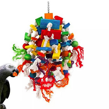 Bird Parrot Toys Bird Swing Toys с цветни дървени мъниста банани и ябълки китки за Budgie Lovebirds Conures играчки за птици