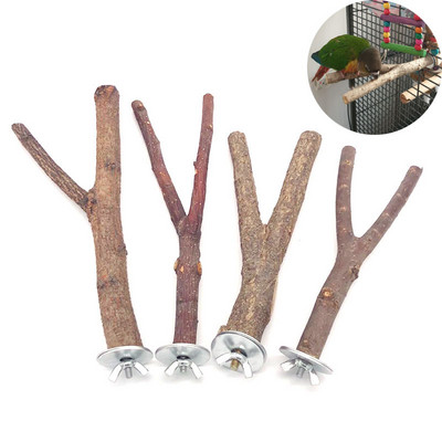 Természetes fa kisállat papagáj nyers fa villa faág állvány mókus madár hörcsög ág ülőrudak rágóharapás játékok bot