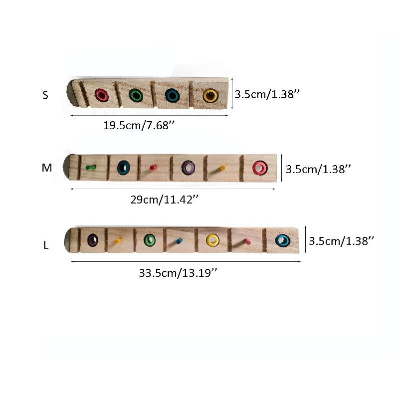 Parrots Perches Stand 19,5/29/33,5cm Ξύλινα Παιχνίδια Εκπαίδευσης Πουλιών με Πολύχρωμα Μασώμενα σφαιρίδια Πολυλειτουργικά παιχνίδια Pet Birds