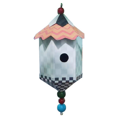 Paukščių lesyklėlė lauke pakabinamiems laukiniams paukščiams metalinis paukščių namelis mažas lizdas lauko dekoracijoms Dovana paukščių nuvežimui