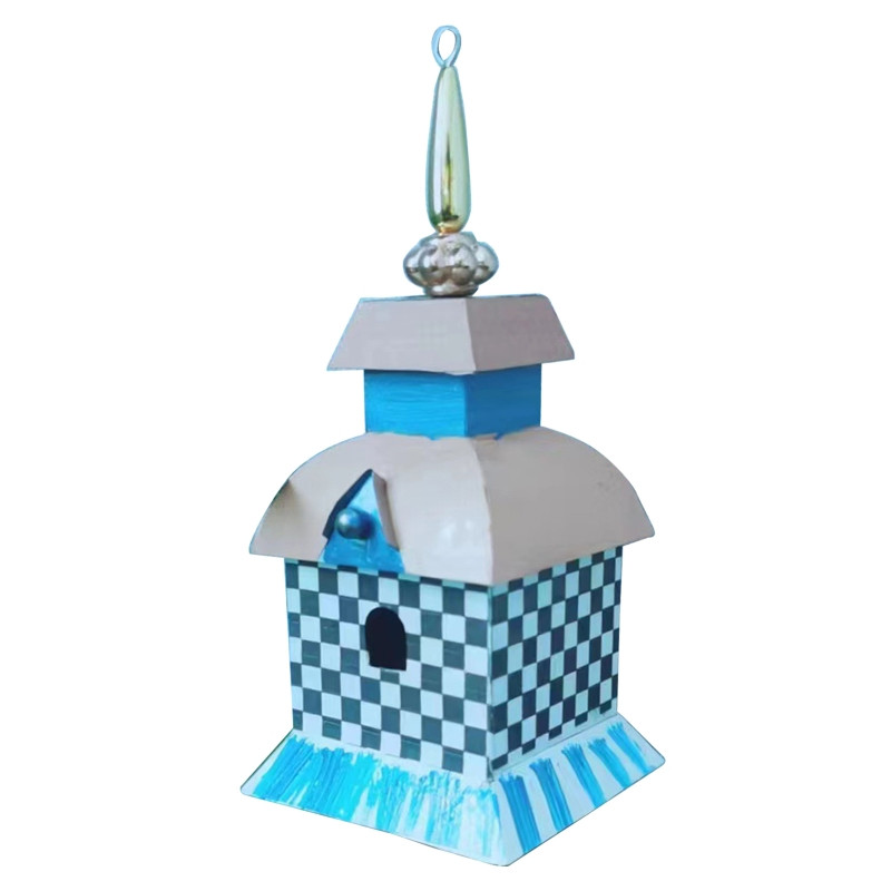 Paukščių lesyklėlė lauke pakabinamiems laukiniams paukščiams metalinis paukščių namelis mažas lizdas lauko dekoracijoms Dovana paukščių nuvežimui