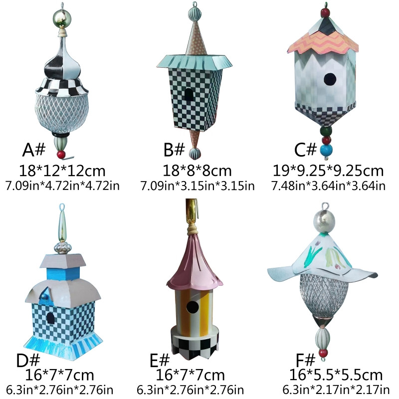 Paukščių lesyklėlė lauke pakabinamiems laukiniams paukščiams metalinis paukščių namelis mažas lizdas lauko dekoracijoms Dovana paukščių nuvežimui