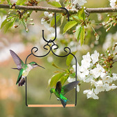 Κολίμπρι Standing Swing Μεταλλικό σκελετό με ξύλινο πείρο Διακόσμηση αυλής Τέχνη κήπου για κούρνιασμα