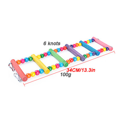 Παπαγάλος Σκάλα Αναρρίχησης Παιχνίδι Πουλί κατοικίδιων ζώων Ανάρτηση Εκπαίδευσης Γέφυρα Έγχρωμη άσκηση Μπάλα Ξύλο Molar Toy Budgerigar Supplies Cockatiel