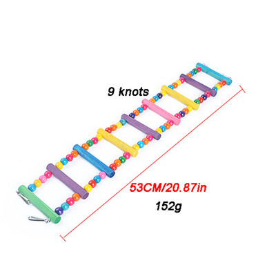 Παπαγάλος Σκάλα Αναρρίχησης Παιχνίδι Πουλί κατοικίδιων ζώων Ανάρτηση Εκπαίδευσης Γέφυρα Έγχρωμη άσκηση Μπάλα Ξύλο Molar Toy Budgerigar Supplies Cockatiel
