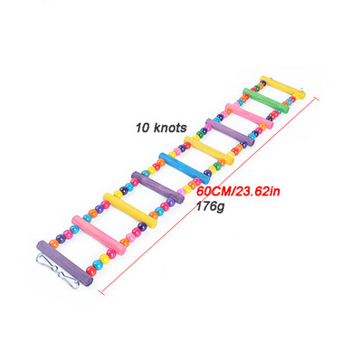 Παπαγάλος Σκάλα Αναρρίχησης Παιχνίδι Πουλί κατοικίδιων ζώων Ανάρτηση Εκπαίδευσης Γέφυρα Έγχρωμη άσκηση Μπάλα Ξύλο Molar Toy Budgerigar Supplies Cockatiel