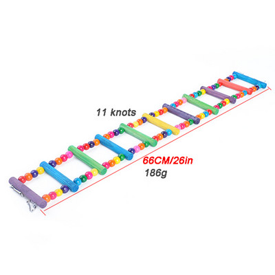 Παπαγάλος Σκάλα Αναρρίχησης Παιχνίδι Πουλί κατοικίδιων ζώων Ανάρτηση Εκπαίδευσης Γέφυρα Έγχρωμη άσκηση Μπάλα Ξύλο Molar Toy Budgerigar Supplies Cockatiel